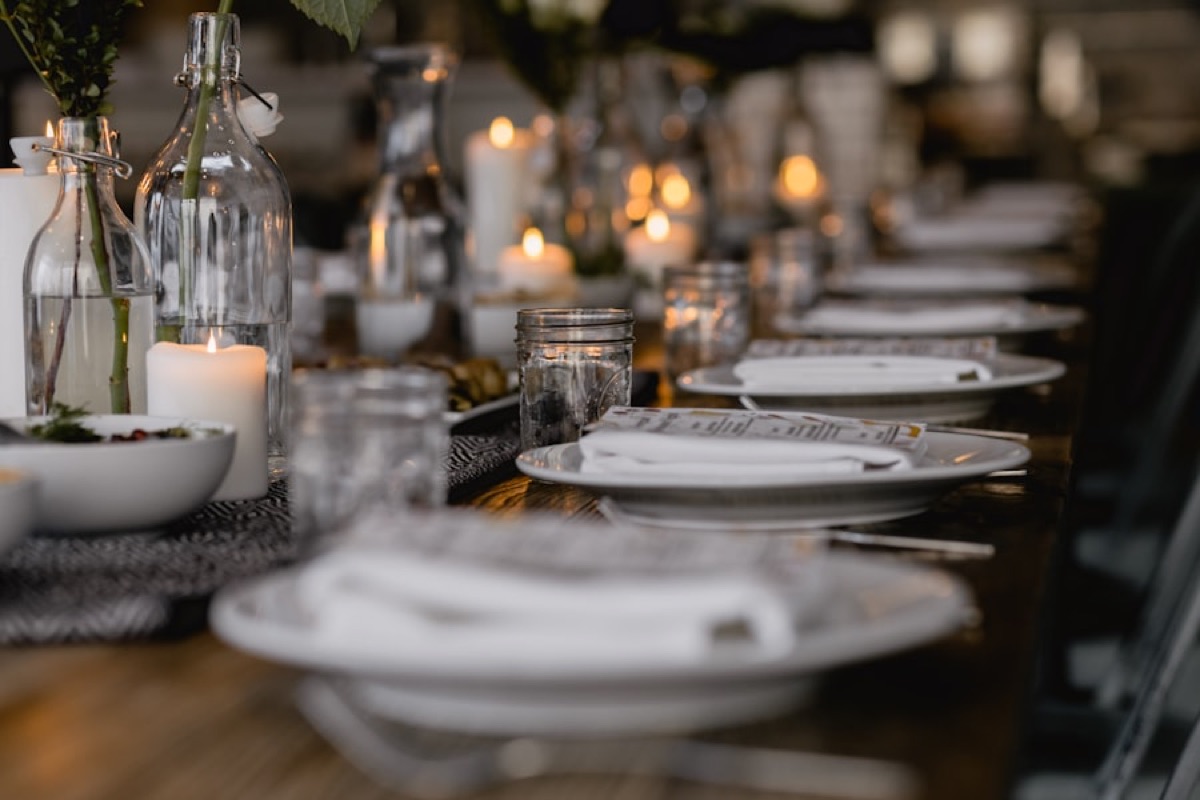 Table d'honneur aux chandelles